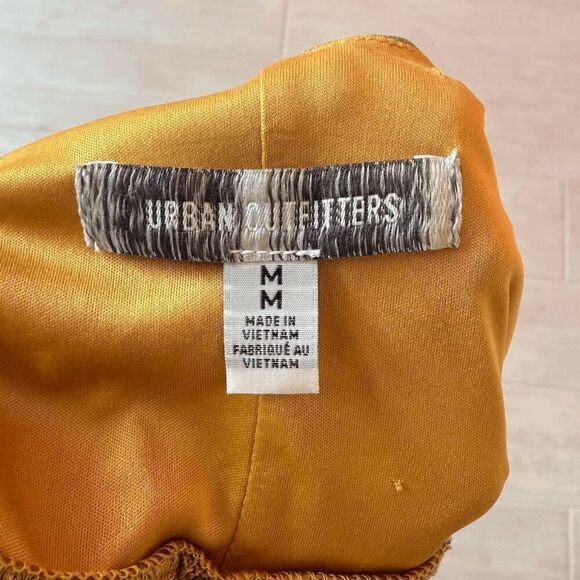 Urban Outfitters Brown Plaid Mesh Camisole Top Ruffled Peplum Hem Sorset-style M - Picture 2 of 7